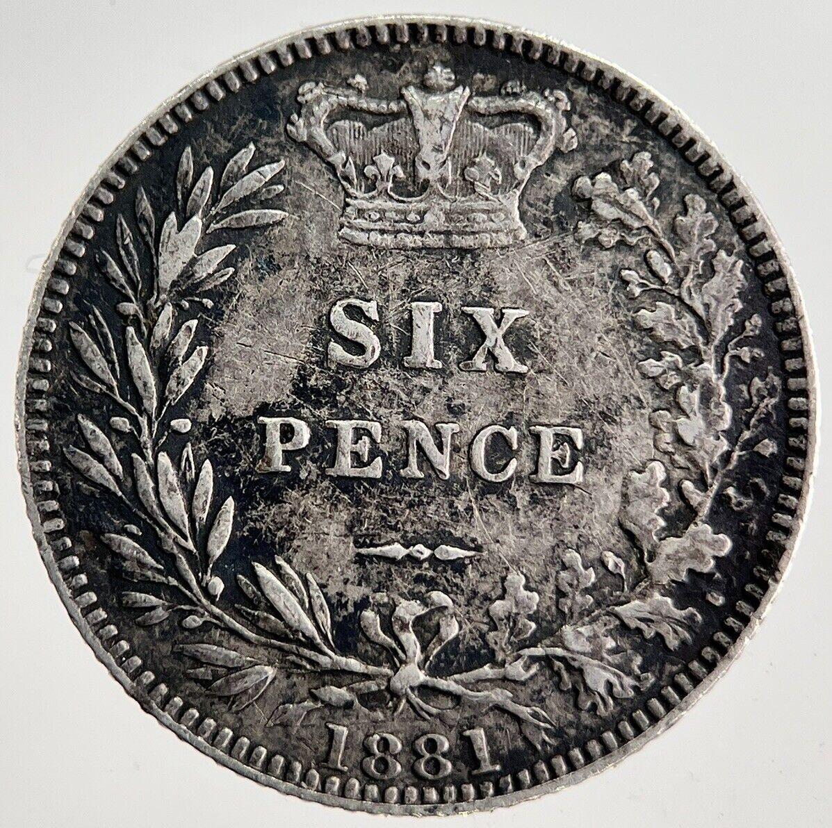 1881 Victoria Sixpence Silver Coin | Very High Grade | a8639