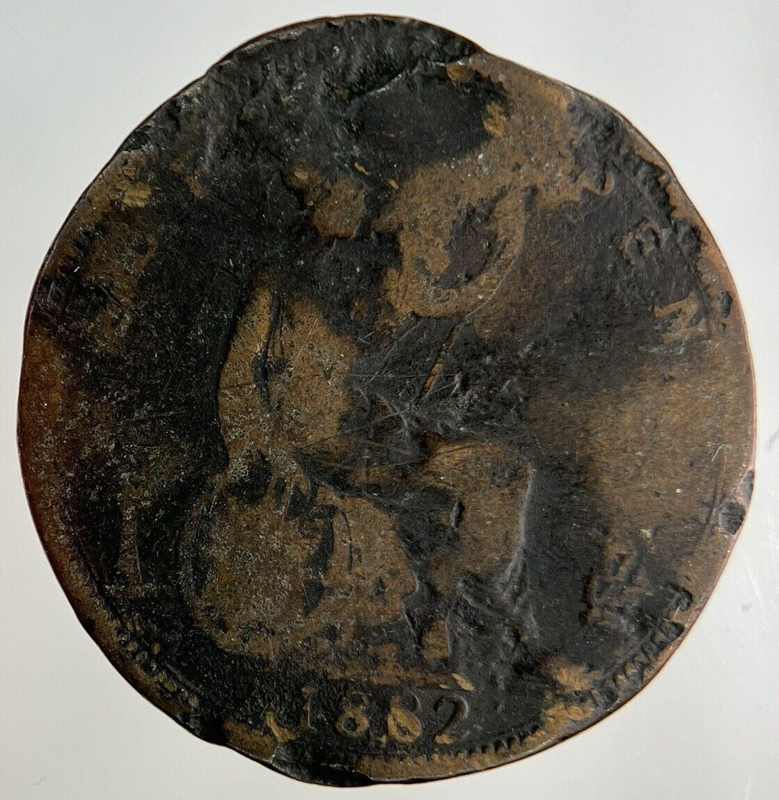 1882 Victoria Half-Penny Coin | Fair Grade