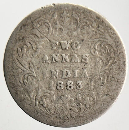 1883 India 2 Two Annas Silver Coin | Fair Grade | a4637
