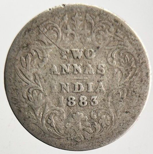1883 India 2 Two Annas Silver Coin | Fair Grade | a4637