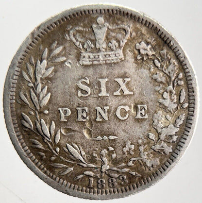 1883 Victoria Sixpence Silver Coin | Fine Collectable Grade | a4622