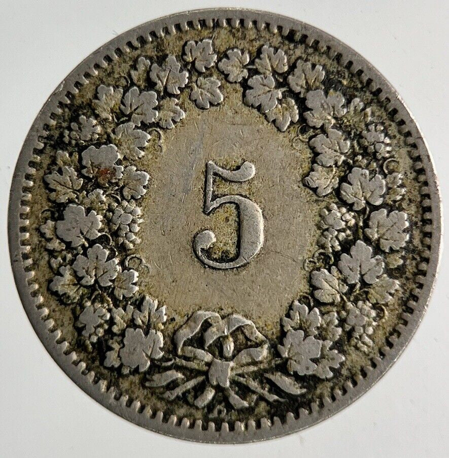 1883 Switzerland Swiss 5 Rappen Coin | Collectable Grade