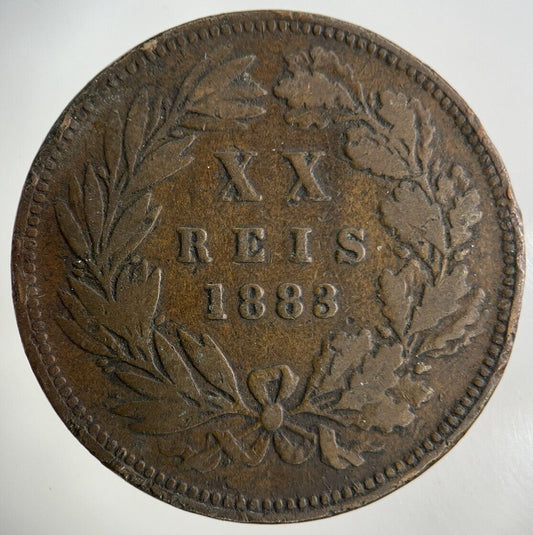 1883 Portugal XX 20 Reis Coin | Fine Collectable Grade