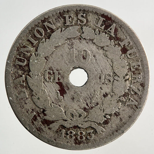 1883 Bolivia 10 Centavos Coin | Fair Grade