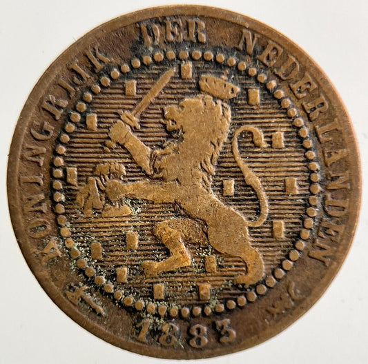 1883 Netherlands 1 Cent Coin | Fine Collectable Grade