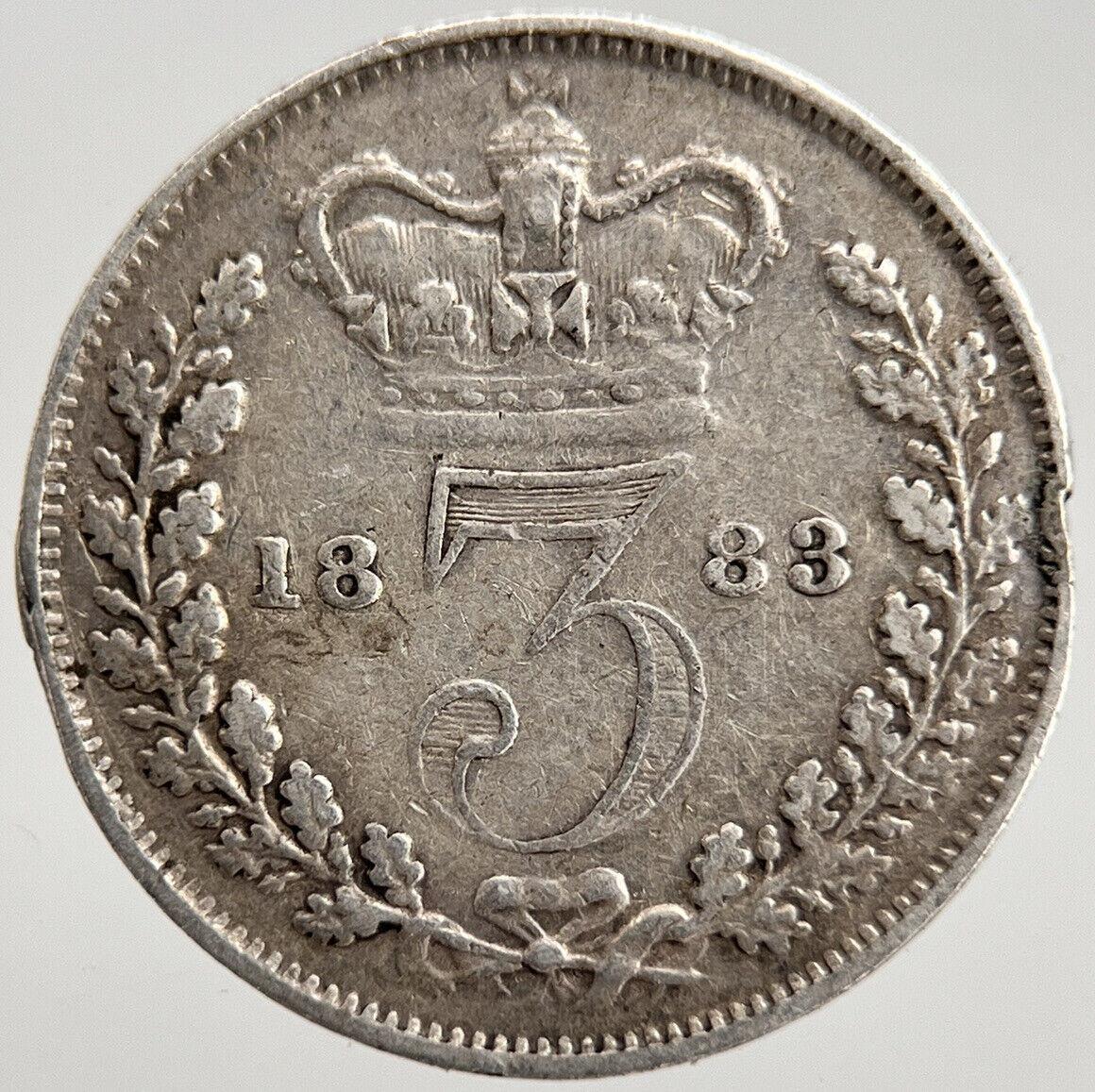 1883 Victoria Threepence | British Silver Coin | Fine Collectable Grade | a1726