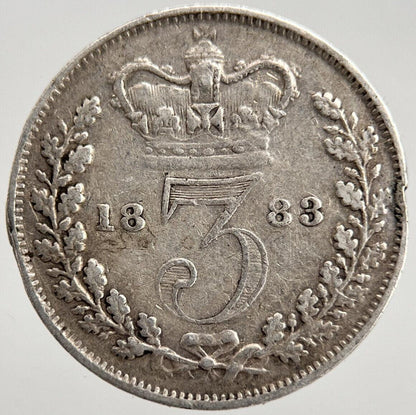 1883 Victoria Threepence | British Silver Coin | Fine Collectable Grade | a1726