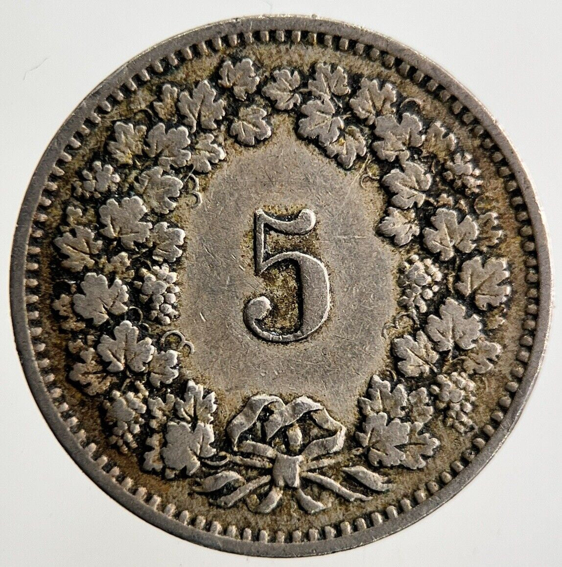 1884 Switzerland Swiss 5 Rappen Coin | Fine Collectable Grade