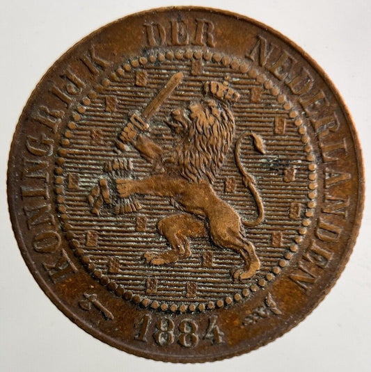 1884 Netherlands 2 1/2 Cent Coin | Very High Grade