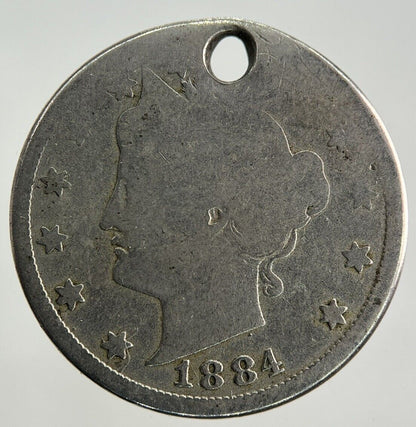 1884 US USA 5 Cents Nickel Coin | Fair Grade