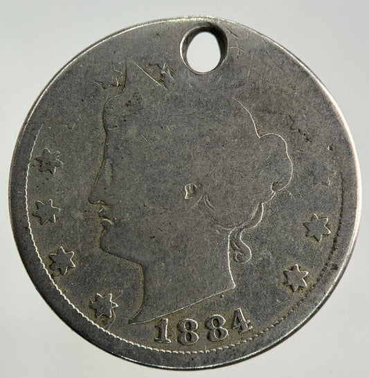 1884 US USA 5 Cents Nickel Coin | Fair Grade