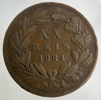 1884 Portugal XX 20 Reis Coin | Fine Collectable Grade