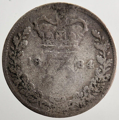 1884 Victoria Threepence Silver Coin | Fair Grade | a7227