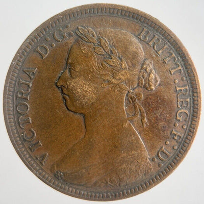 1884 Victoria Half-Penny Coin | Very Fine Grade | a4504