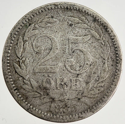 1885 Sweden 25 Ore Silver Coin | Collectable Grade | a8764