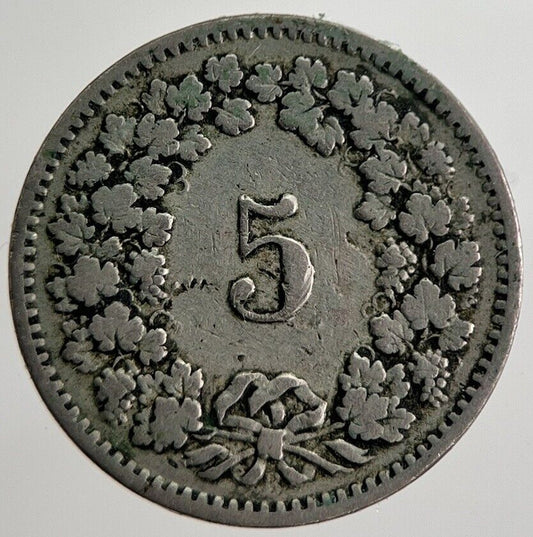 1885 Switzerland Swiss 5 Rappen Coin | Collectable Grade | a8387