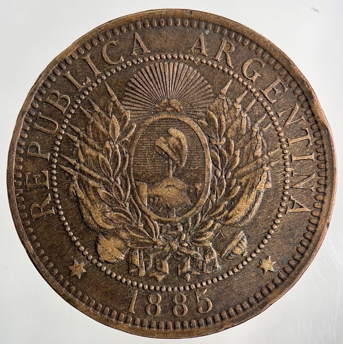 1885 Argentina Dos 2 Centavos Coin | Fine Collectable Grade