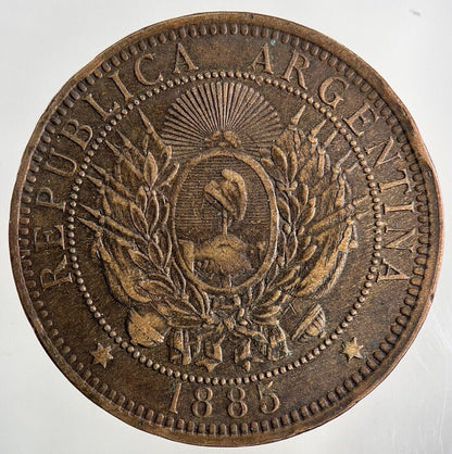 1885 Argentina Dos 2 Centavos Coin | Fine Collectable Grade