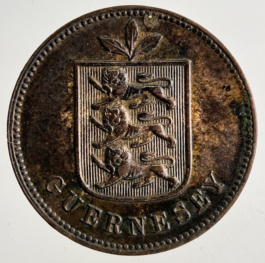 1885 Guernsey 1 Double Coin | Very High Grade
