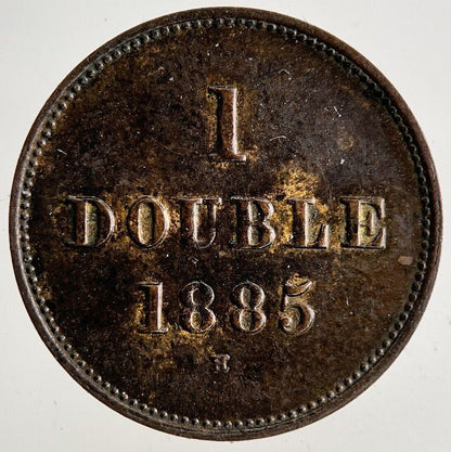 1885 Guernsey 1 Double Coin | Very High Grade