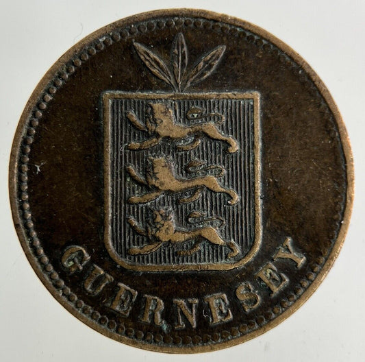 1885 Guernsey 2 Doubles Coin | Fine Collectable Grade