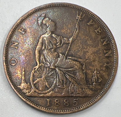 1885 Penny Queen Victoria | British Copper Coin | Collectable Grade | a113