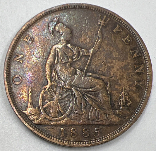 1885 Penny Queen Victoria | British Copper Coin | Collectable Grade | a113