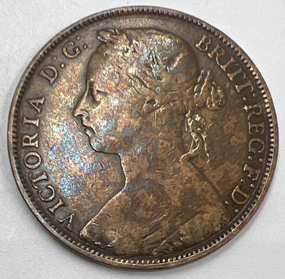 1885 Penny Queen Victoria | British Copper Coin | Collectable Grade | a113