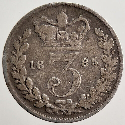 1885 Victoria Threepence Silver Coin | Collectable Grade | a3578