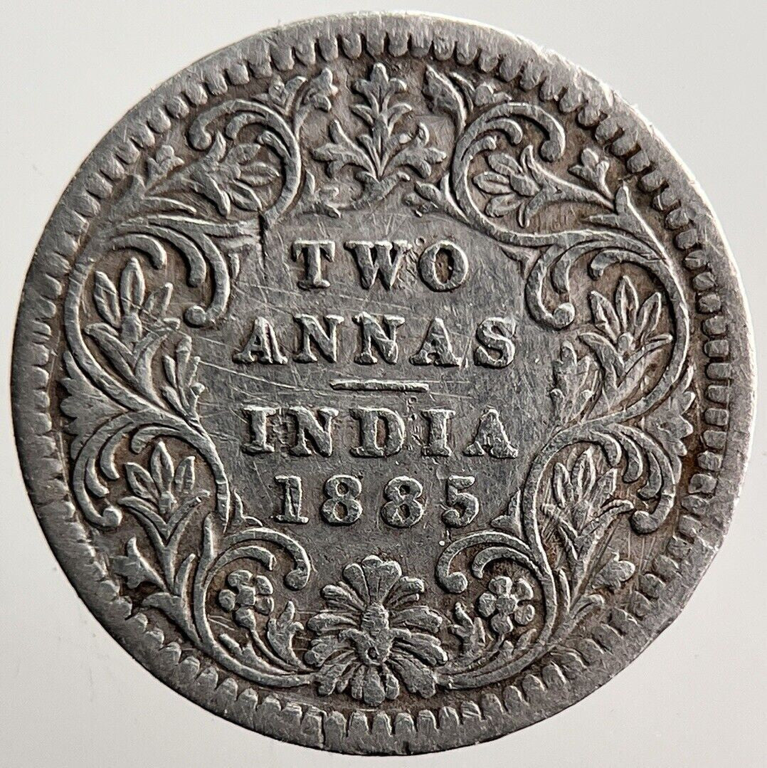 1885 India Two Annas Silver Coin | Collectable Grade | a3514