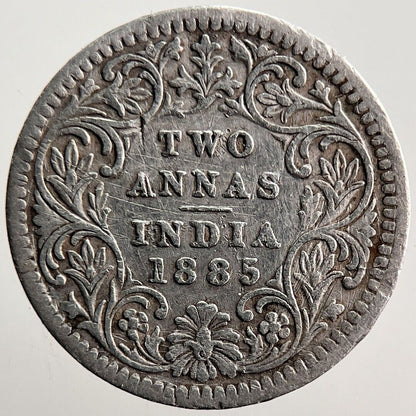 1885 India Two Annas Silver Coin | Collectable Grade | a3514