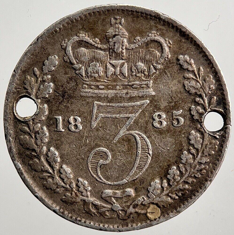 1885 Victoria Threepence Silver Coin | Fine Collectable Grade | a3381
