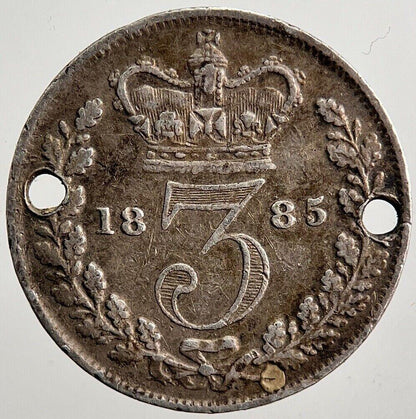 1885 Victoria Threepence Silver Coin | Fine Collectable Grade | a3381