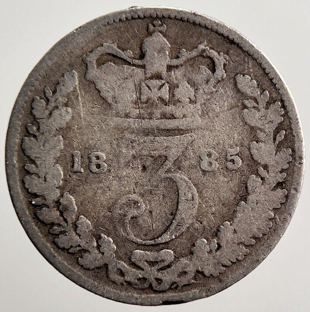 1885 Victoria Threepence Silver Coin | Fair Grade | a3571