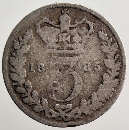 1885 Victoria Threepence Silver Coin | Fair Grade | a3571
