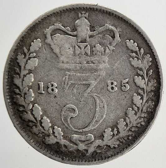 1885 Victoria Threepence Silver Coin | Fine Collectable Grade