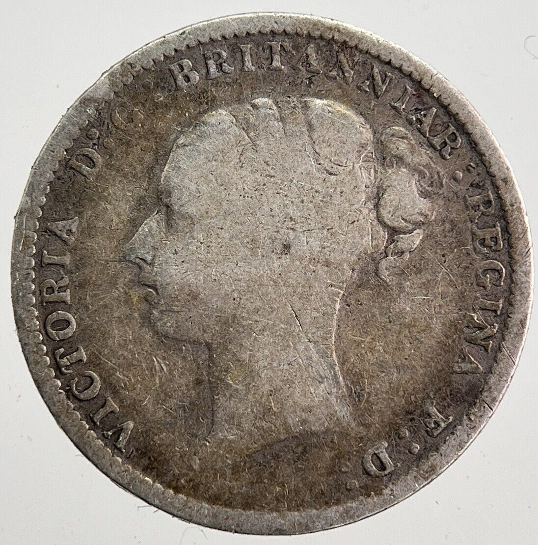 1885 Victoria Threepence Silver Coin | Collectable Grade | a7589