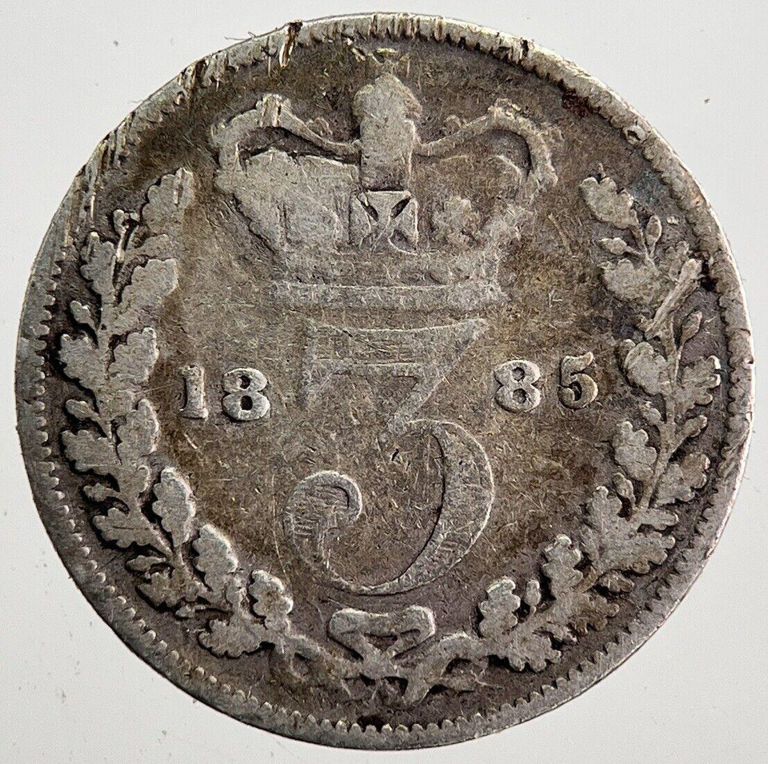 1885 Victoria Threepence Silver Coin | Collectable Grade | a7589