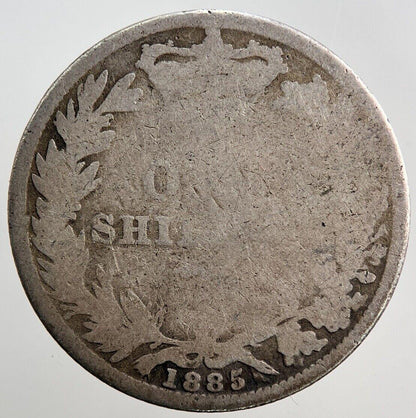 1885 Victoria Shilling Silver Coin | Fair Grade | a3324