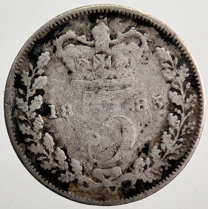 1885 Victoria Threepence Silver Coin | Fair Grade | a7230