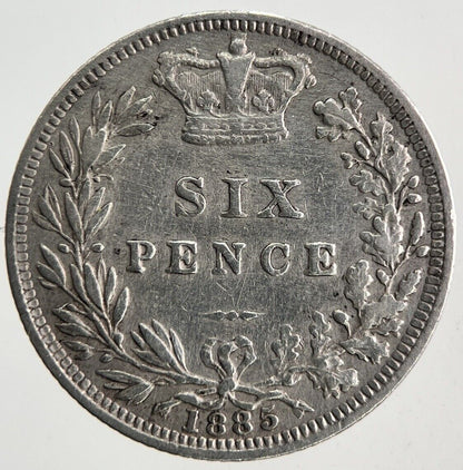 1885 Victoria Sixpence Silver Coin | Very High Grade