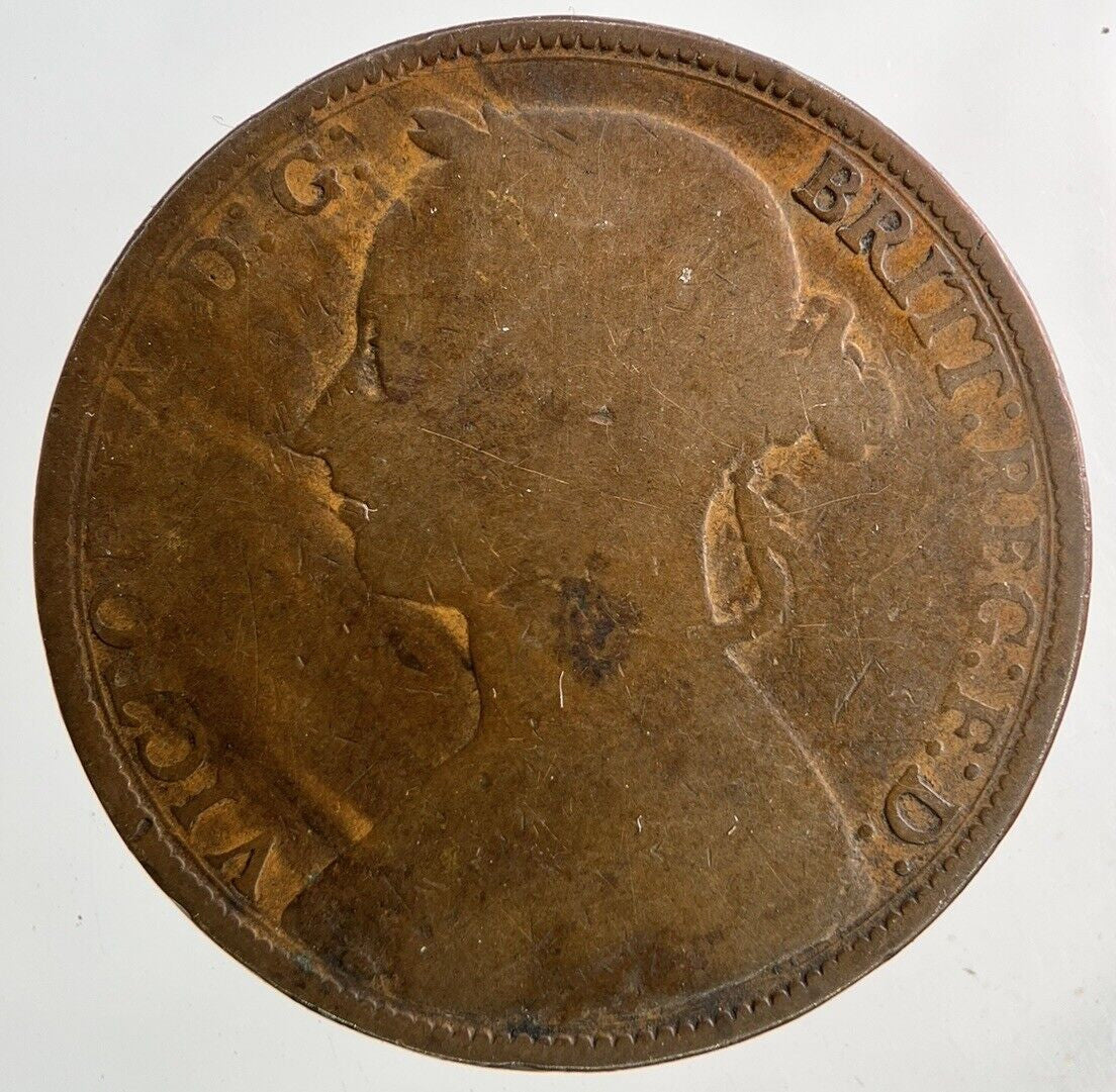 1885 Victoria One Penny Coin | Fair Grade