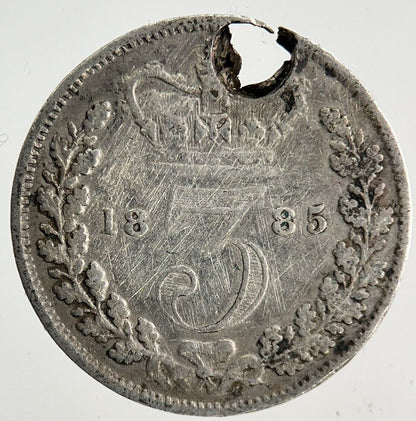 1885 Victoria Threepence Silver Coin | Fine Collectable Grade