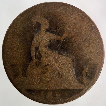 1885 Victoria One Penny Coin | Worn Grade