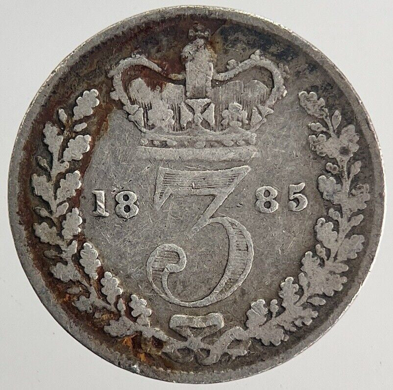 1885 Victoria Threepence Silver Coin | Fine Collectable Grade | a9953