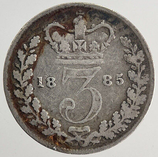 1885 Victoria Threepence Silver Coin | Fine Collectable Grade | a9953