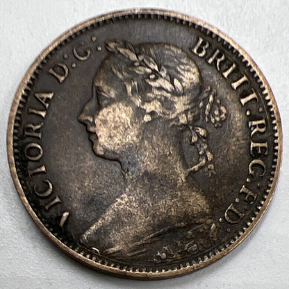 1886 Victoria Farthing | British Copper Coin | Collectable Grade | a996