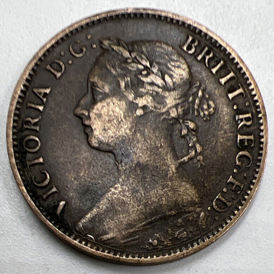 1886 Victoria Farthing | British Copper Coin | Collectable Grade | a996