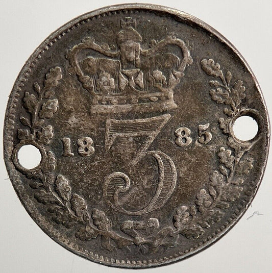 1885 Victoria Threepence Silver Coin | Very High Grade | a5561