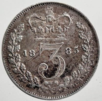 1885 Victoria Threepence Silver Coin | Very Fine Grade | a6001